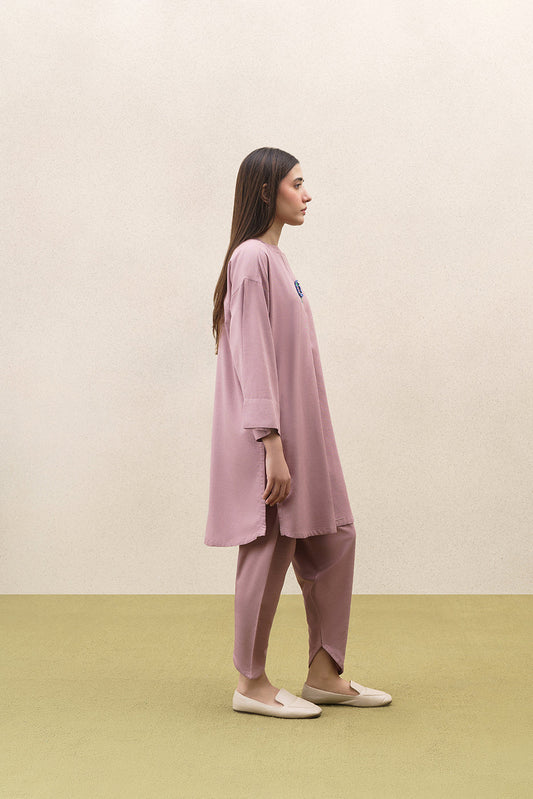 2 PIECE EMBROIDERED TWILL SUIT (PRET)