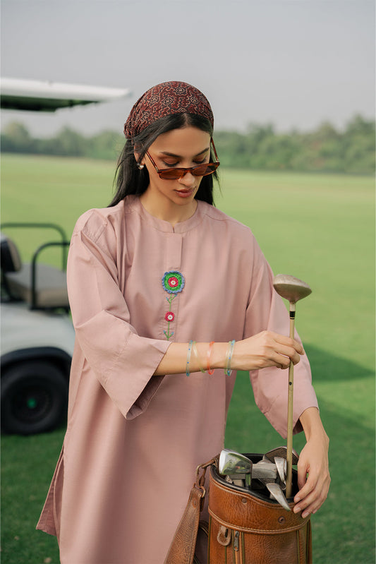 2 PIECE EMBROIDERED TWILL SUIT (PRET)