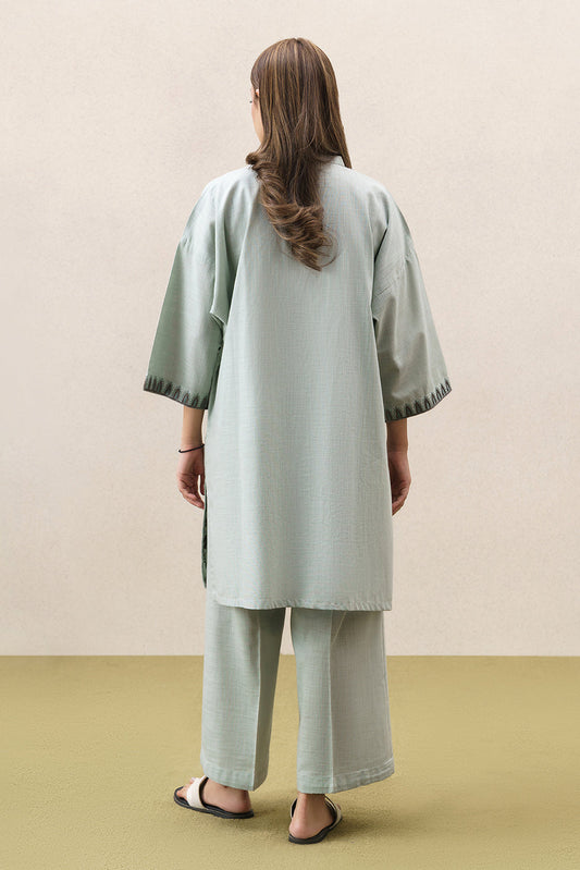 2 PIECE EMBROIDERED TWO WAY SLUB SUIT (PRET)