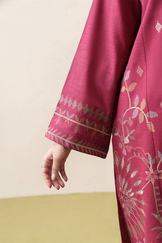 EMBROIDERED TWO WAY SLUB SHIRT (PRET)