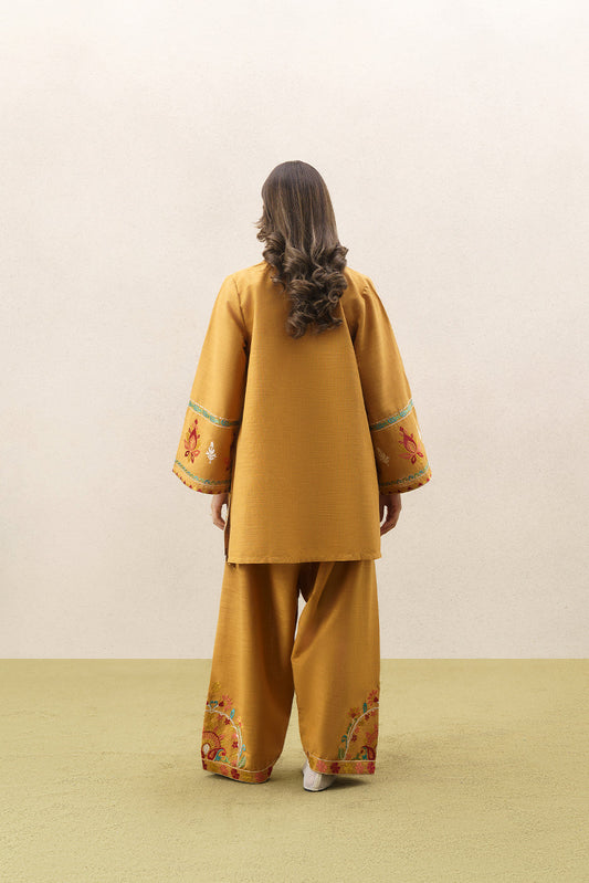 2 PIECE EMBROIDERED TWO WAY SLUB SUIT (PRET)