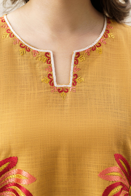 2 PIECE EMBROIDERED TWO WAY SLUB SUIT (PRET)