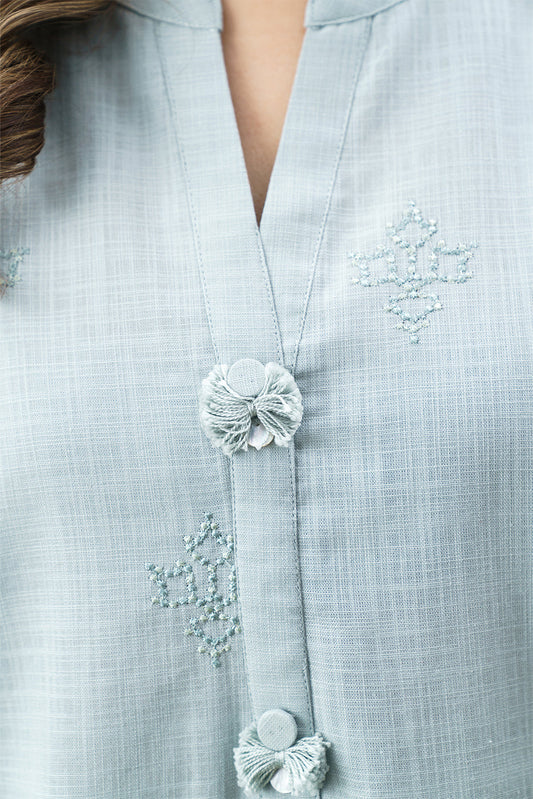 2 PIECE EMBROIDERED TWO WAY SLUB SUIT (PRET)