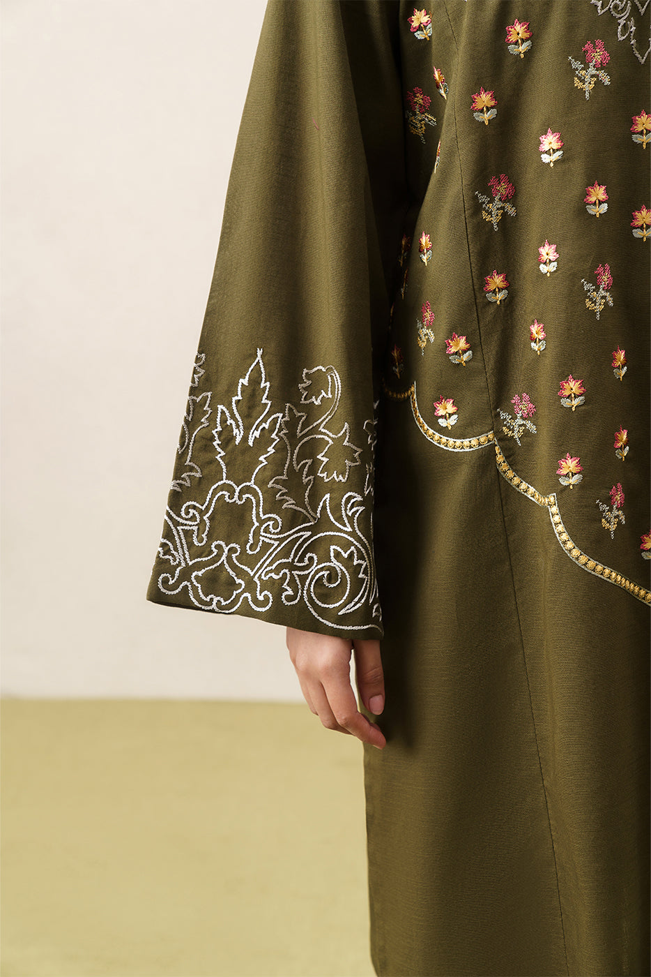 2 PIECE EMBROIDERED SLUB KHADDAR SUIT (PRET)
