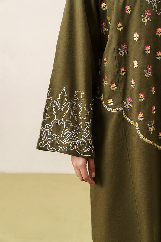 2 PIECE EMBROIDERED SLUB KHADDAR SUIT (PRET)