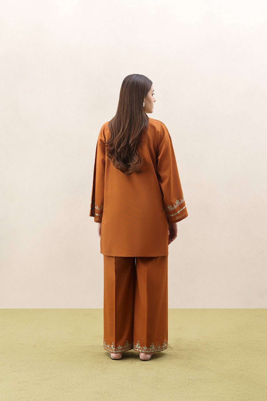 2 PIECE EMBROIDERED SLUB KHADDAR SUIT (PRET)