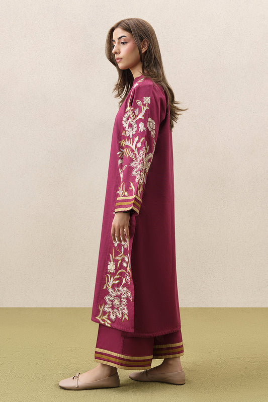 2 PIECE EMBROIDERED SLUB KHADDAR SUIT (PRET)
