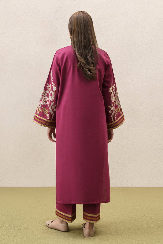 2 PIECE EMBROIDERED SLUB KHADDAR SUIT (PRET)