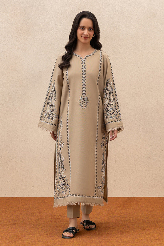 2 PIECE EMBROIDERED SLUB KHADDAR SUIT (PRET)