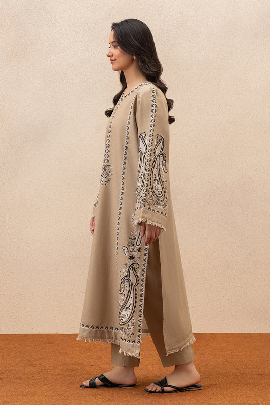 2 PIECE EMBROIDERED SLUB KHADDAR SUIT (PRET)