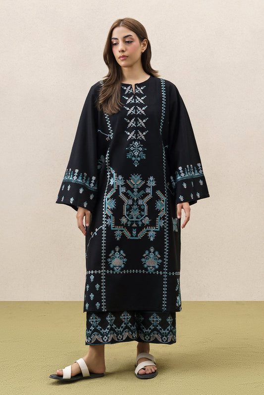 2 PIECE EMBROIDERED SLUB KHADDAR SUIT (PRET)