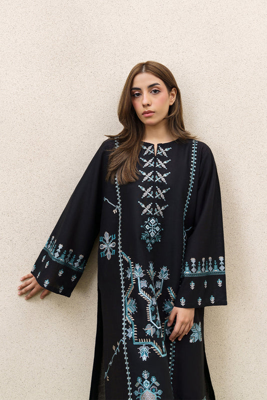 2 PIECE EMBROIDERED SLUB KHADDAR SUIT (PRET)