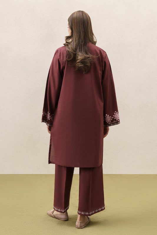 2 PIECE EMBROIDERED SLUB KHADDAR SUIT (PRET)