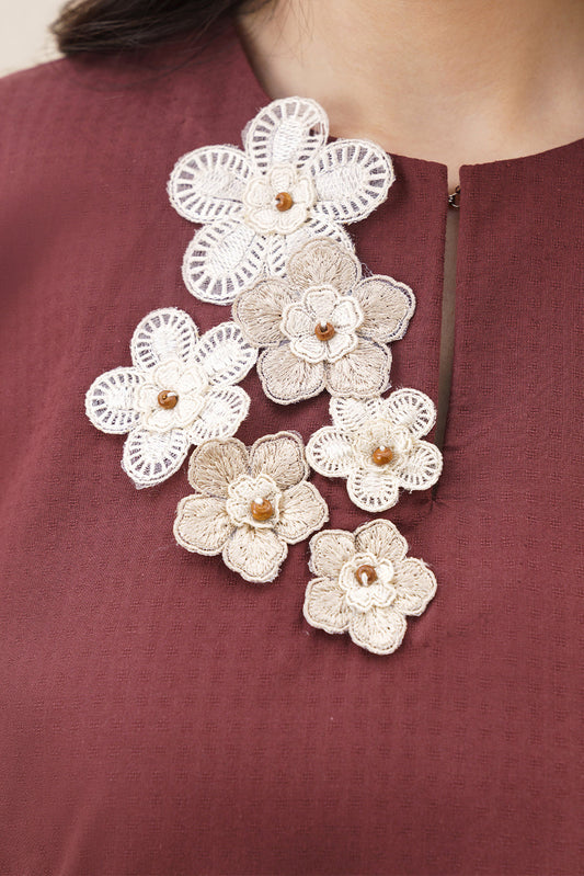 2 PIECE EMBROIDERED DOBBY YARN DYED SUIT (PRET)