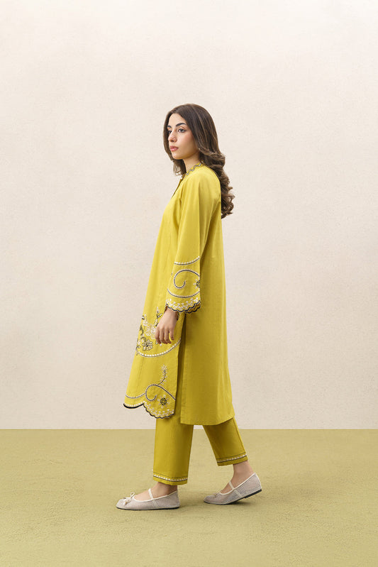 2 PIECE EMBROIDERED DOBBY SUIT (PRET)