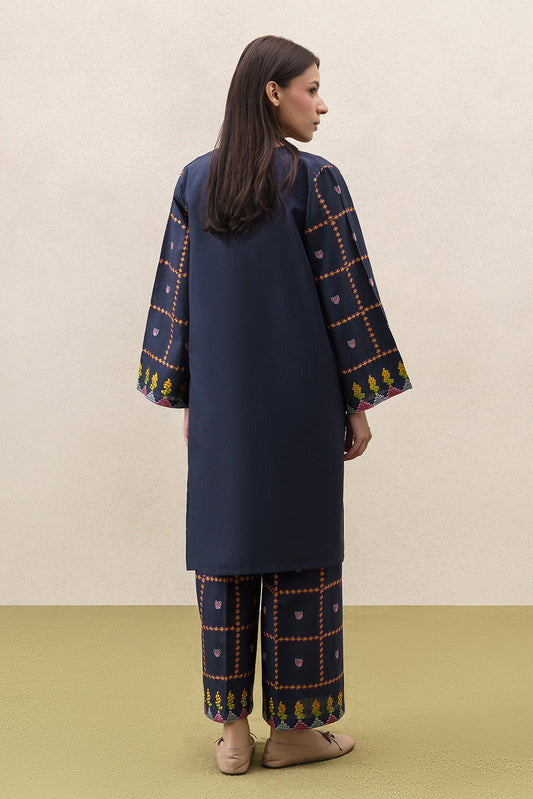 2 PIECE EMBROIDERED SLUB KHADDAR SUIT (PRET)