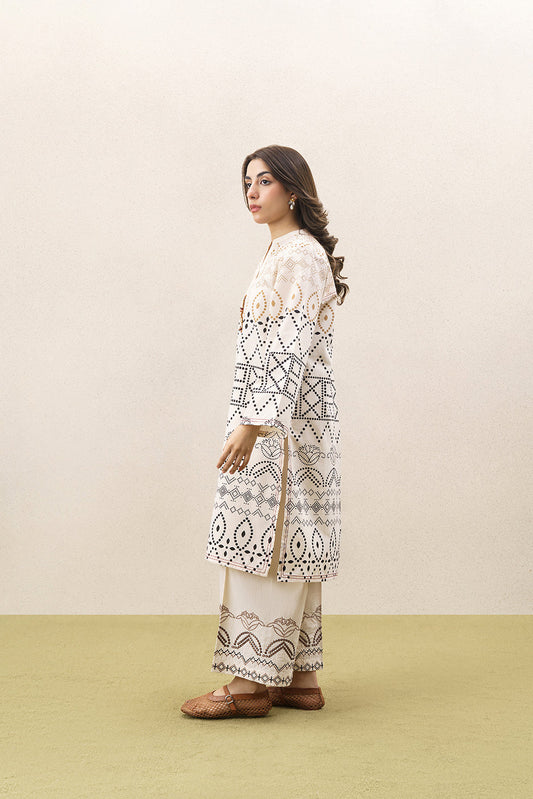 2 PIECE EMBROIDERED DOBBY SUIT (PRET)