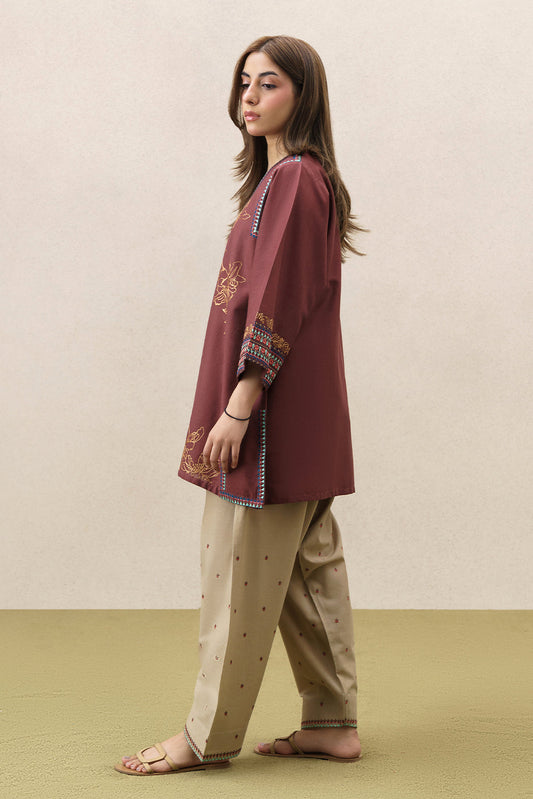 2 PIECE EMBROIDERED SLUB KHADDAR SUIT (PRET)