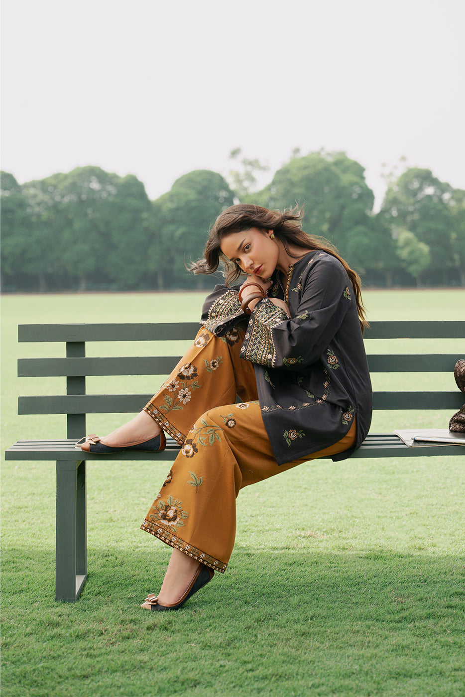 2 PIECE EMBROIDERED SLUB KHADDAR SUIT (PRET)