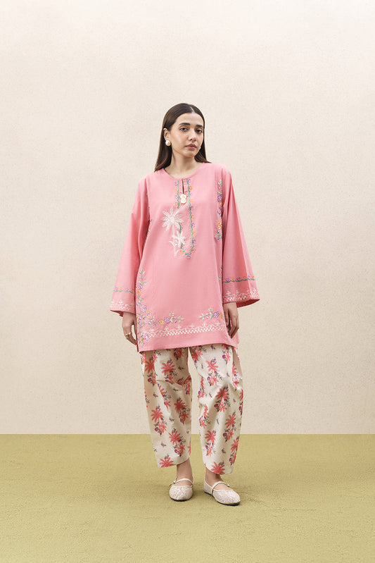 2 PIECE EMBROIDERED SLUB SUIT (FLOW)