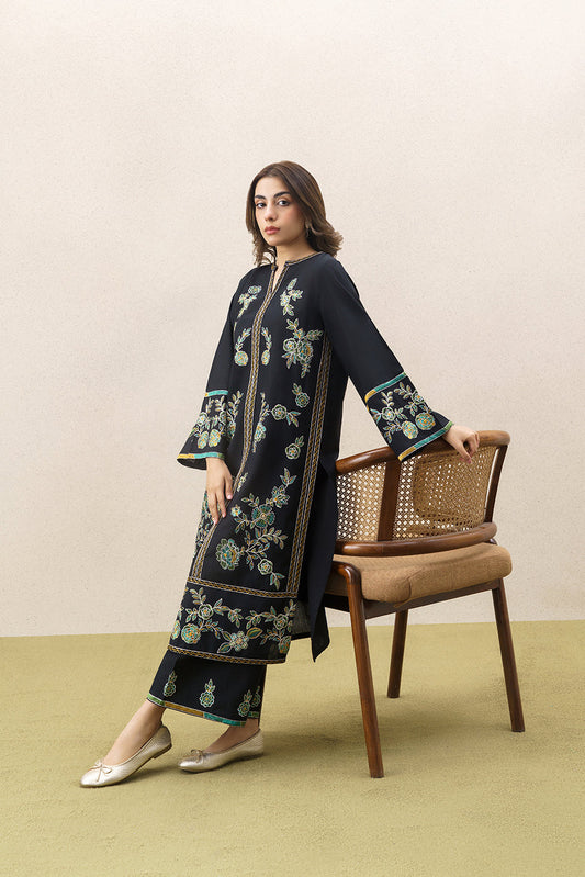 2 PIECE EMBROIDERED SLUB KHADDAR SUIT (PRET)