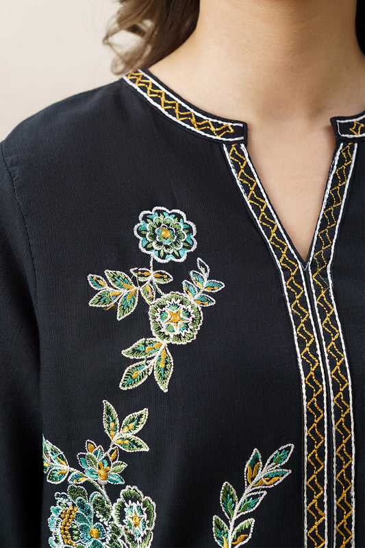 2 PIECE EMBROIDERED SLUB KHADDAR SUIT (PRET)