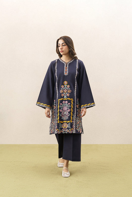 2 PIECE EMBROIDERED SLUB KHADDAR SUIT (PRET)
