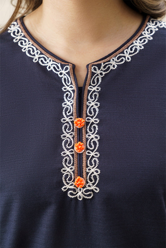 2 PIECE EMBROIDERED SLUB KHADDAR SUIT (PRET)