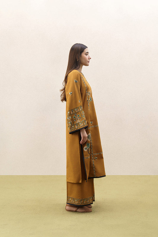2 PIECE EMBROIDERED SLUB KHADDAR SUIT (PRET)