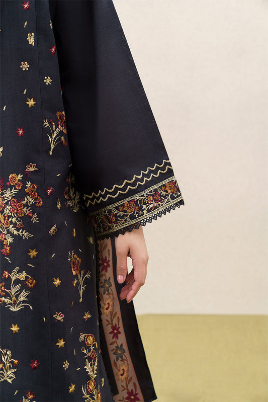 3 PIECE EMBROIDERED SLUB KHADDAR SUIT WITH SHAWL-SCARLET ORIGINS (UNSTITCHED)