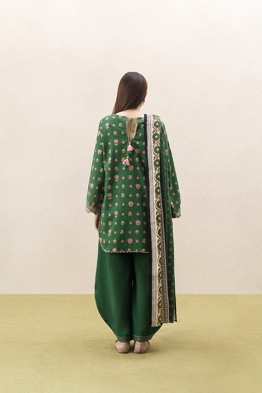 3 PIECE EMBROIDERED KHADDAR SUIT-BASIL MEADOW (UNSTITCHED)