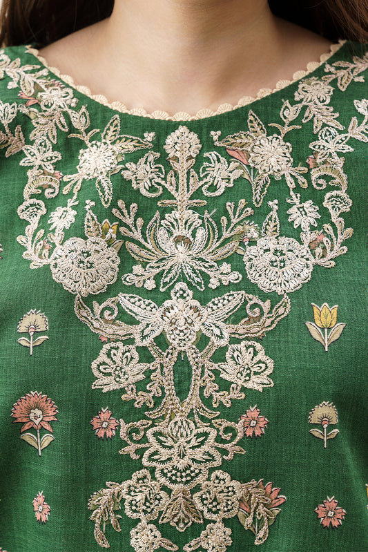 3 PIECE EMBROIDERED KHADDAR SUIT-BASIL MEADOW (UNSTITCHED)