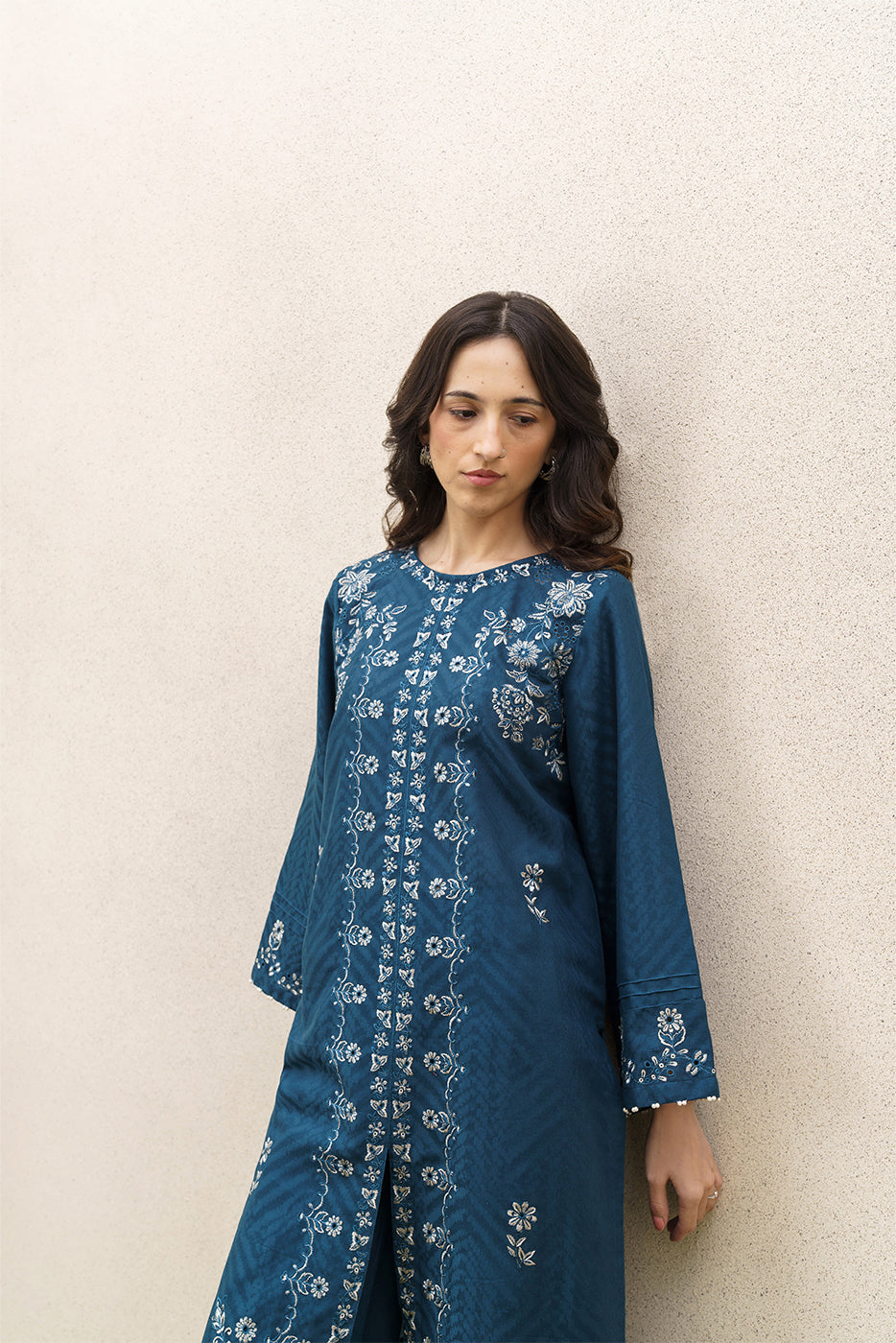 2 PIECE EMBROIDERED SELF JACQUARD SUIT-EARTH ENCHANT (UNSTITCHED)