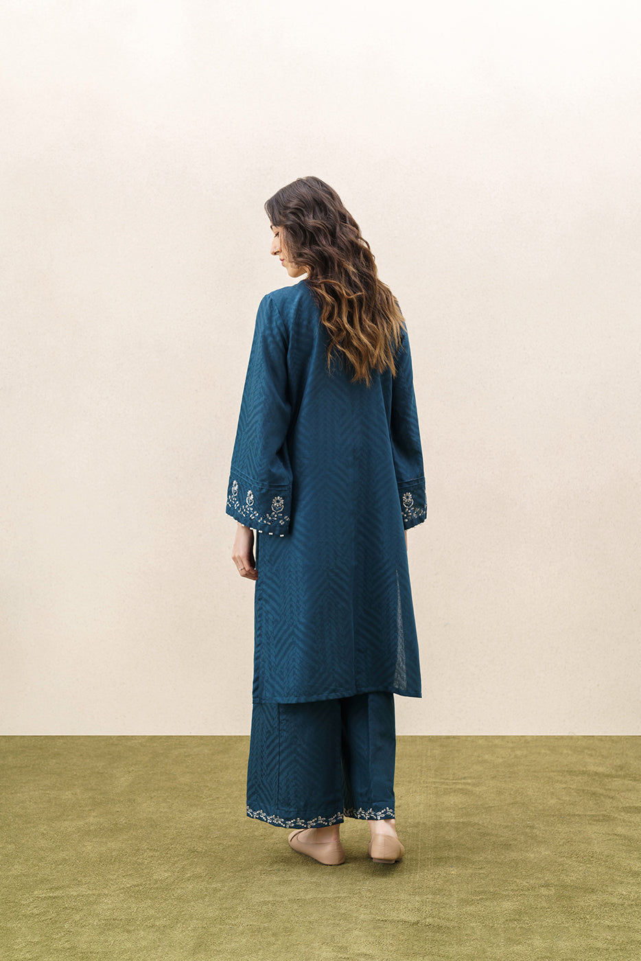 2 PIECE EMBROIDERED SELF JACQUARD SUIT-EARTH ENCHANT (UNSTITCHED)