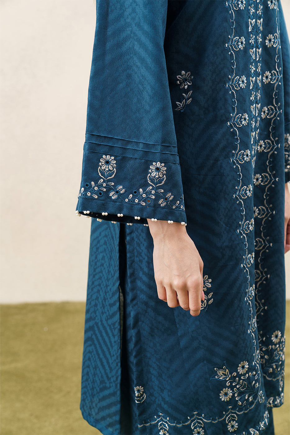2 PIECE EMBROIDERED SELF JACQUARD SUIT-EARTH ENCHANT (UNSTITCHED)