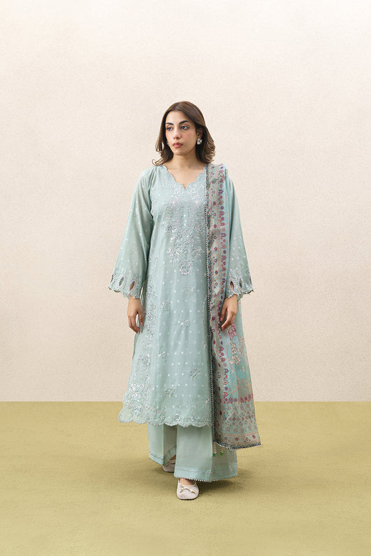 3 PIECE EMBROIDERED YARN DYED JACQUARD SUIT-FLORAL SYMPHONY (UNSTITCHED)