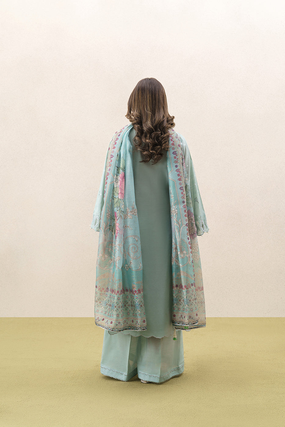 3 PIECE EMBROIDERED YARN DYED JACQUARD SUIT-FLORAL SYMPHONY (UNSTITCHED)