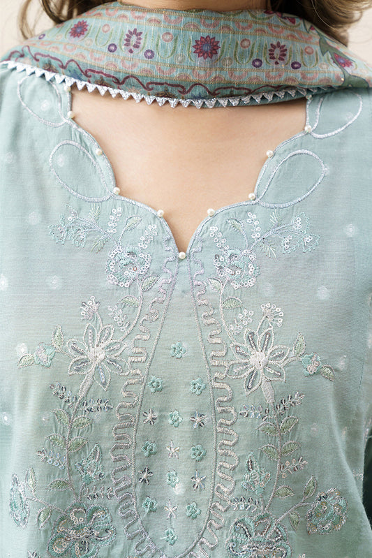3 PIECE EMBROIDERED YARN DYED JACQUARD SUIT-FLORAL SYMPHONY (UNSTITCHED)