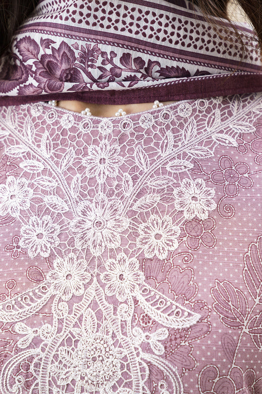 3 PIECE EMBROIDERED KHADDAR SUIT-FROSTED ROSE (UNSTITCHED)