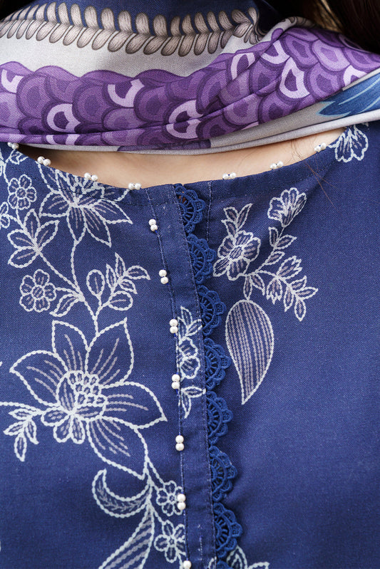 3 PIECE PRINTED KHADDAR SUIT-BLUE REVERIE (UNSTITCHED)