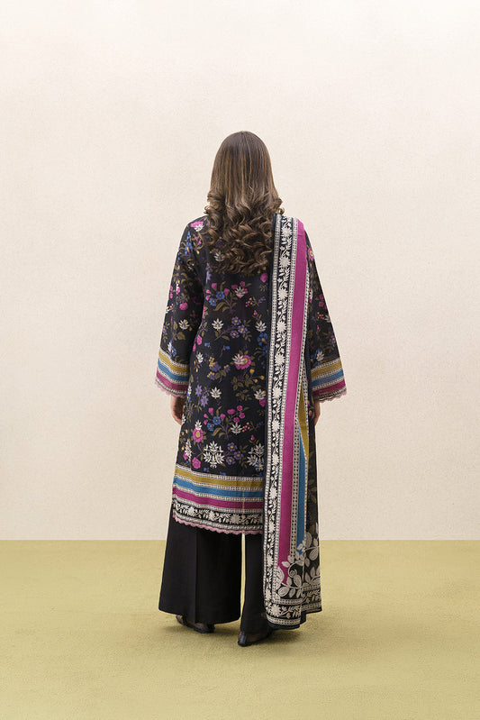 3 PIECE PRINTED SLUB KHADDAR SUIT-RAVEN BLOOM (UNSTITCHED)