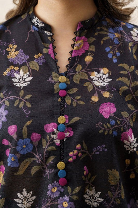 3 PIECE PRINTED SLUB KHADDAR SUIT-RAVEN BLOOM (UNSTITCHED)