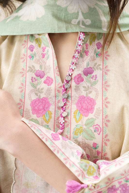 3 PIECE PRINTED KHADDAR SUIT-SERENCE CHINTZ (UNSTITCHED)