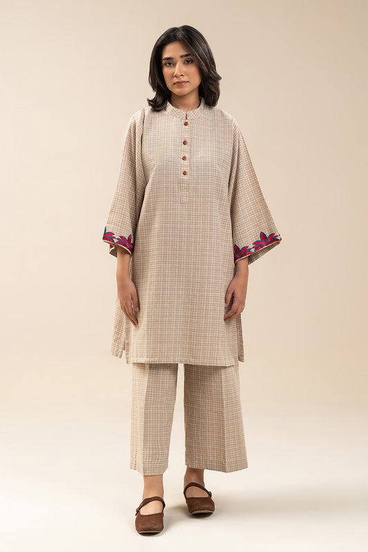 2 PIECE EMBROIDERED DOBBY SUIT (PRET)