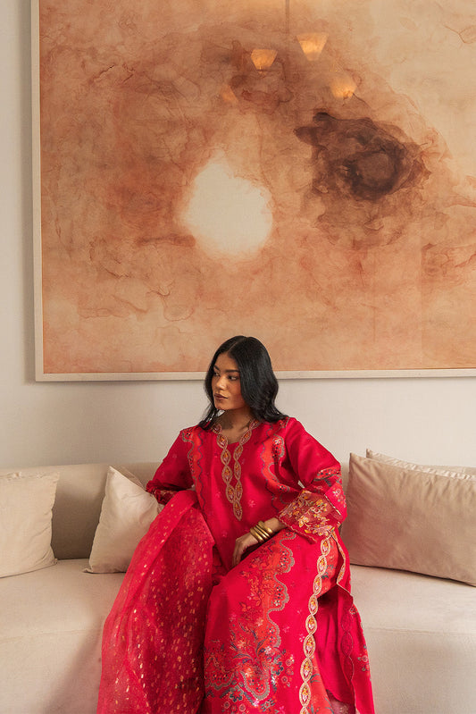3 PIECE EMBROIDERED ZARI JACQUARD SUIT (LUXURY PRET)