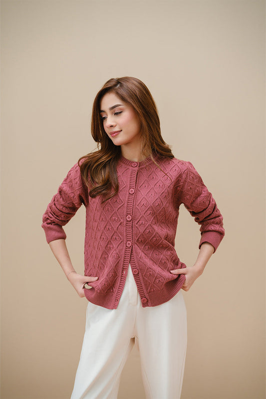 CREW NECK SLIM FIT CARDIGAN