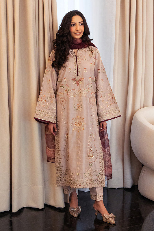 3 PIECE EMBROIDERED TWO TONE SUIT (LUXURY PRET)