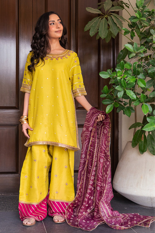 3 PIECE EMBROIDERED RAW SILK SUIT (LUXURY PRET)