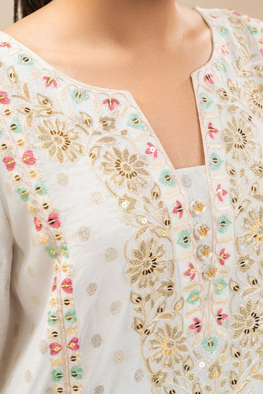 2 PIECE EMBROIDERED LUREX JACQUARD SUIT (LUXURY-PRET)