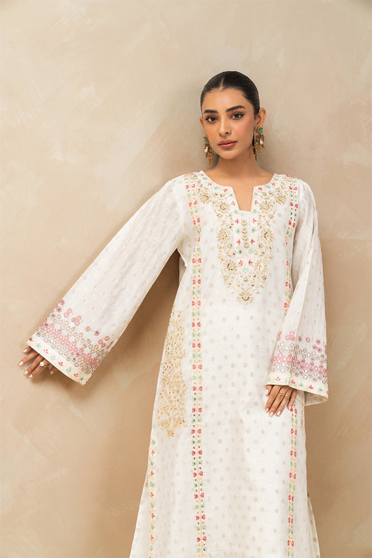 2 PIECE EMBROIDERED LUREX JACQUARD SUIT (LUXURY-PRET)